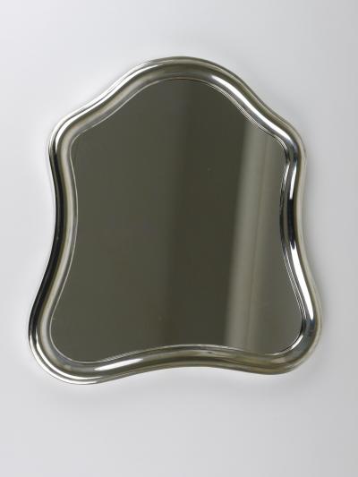 1900s Antique Viennese Scalloped Silver Wall Mirror Austria ca 1900