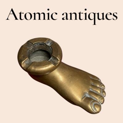 1900s Bronze foot ashtray