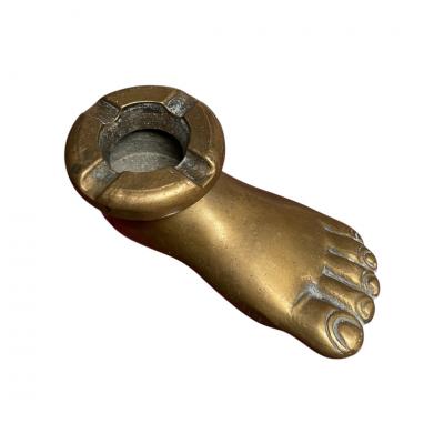 1900s Bronze foot ashtray