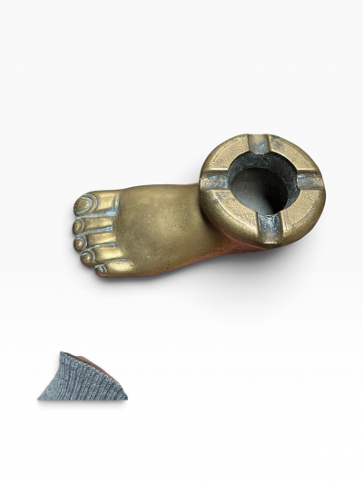 1900s Bronze foot ashtray