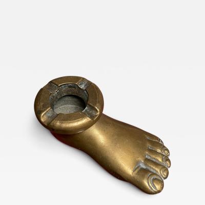 1900s Bronze foot ashtray