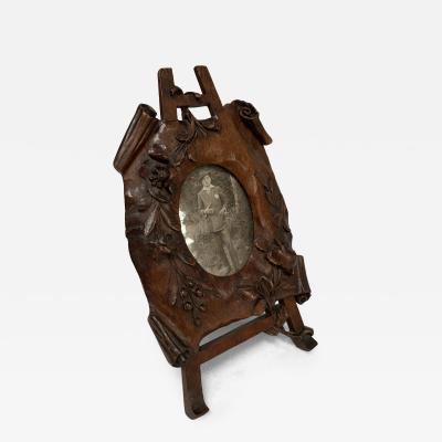 1900s Carved pear wood picture frame