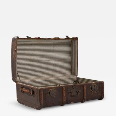 1900s French Wooden Trunk