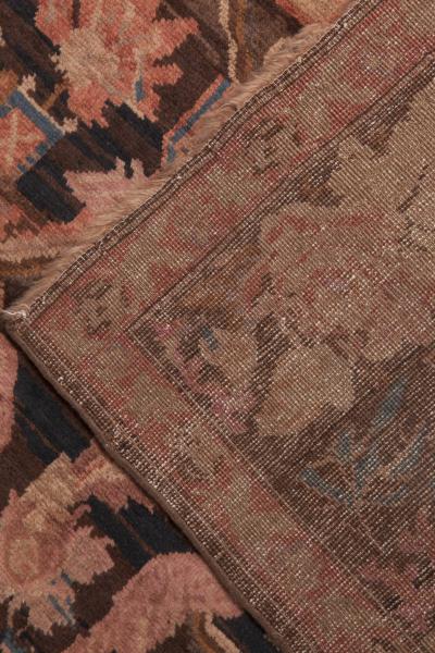 1900s Karabagh Botanic Brown and Pink Handmade Wool Carpet
