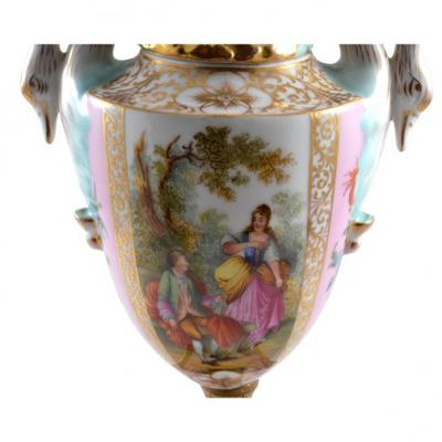 1900s Royal Vienna Porcelain Covered Urn