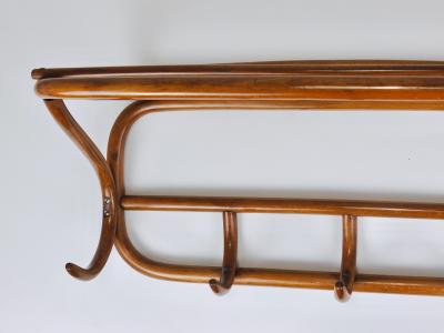 1900s Thonet Vienna Art Nouveau Secessionist Bentwood Wall Coat Rack Austria