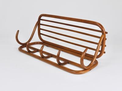 1900s Thonet Vienna Art Nouveau Secessionist Bentwood Wall Coat Rack Austria