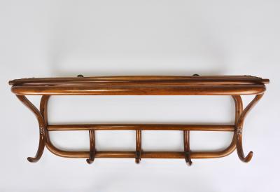 1900s Thonet Vienna Art Nouveau Secessionist Bentwood Wall Coat Rack Austria