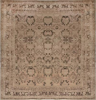 1900s Turkish Oushak Hand Dyed Wool Rug