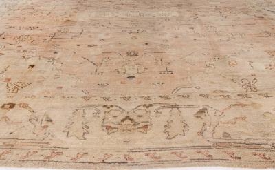 1900s Turkish Oushak Light Rose Handmade Wool Rug