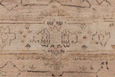 1900s Turkish Oushak Light Rose Handmade Wool Rug