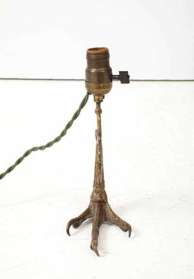 1900s bronze eagle claws table lamp