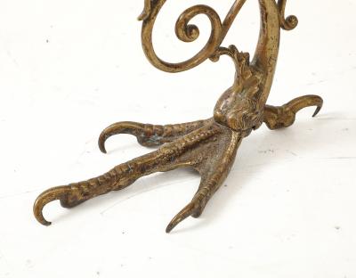 1900s bronze eagle claws table lamp