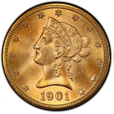1901 S 10 Liberty Head PCGS MS65 CAC