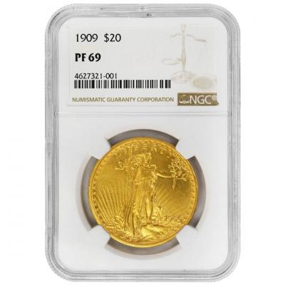 1909 20 St Gaudens NGC PF69