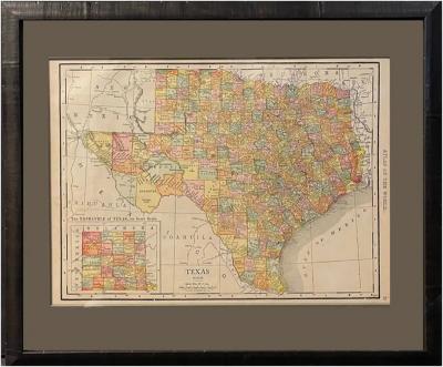 1912 Texas Map by Rand McNally Co 