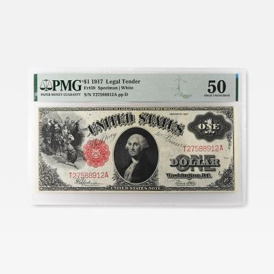 1917 1 Legal Tender Note PMG AU50