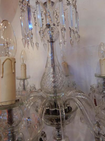 1920 1940 Boh mian or Baccarat Crystal Chandelier 6 Arms