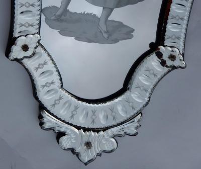 1920 1940 Pair of Mirrors with Elegant Women