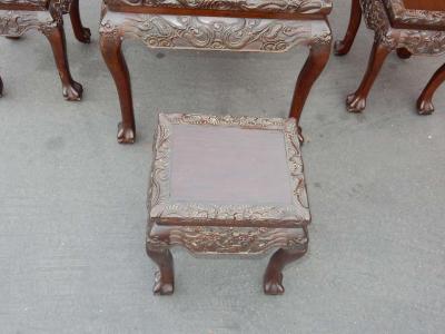 1920 1950 Play Table Mahjong China and Its Four Stools Palissandre