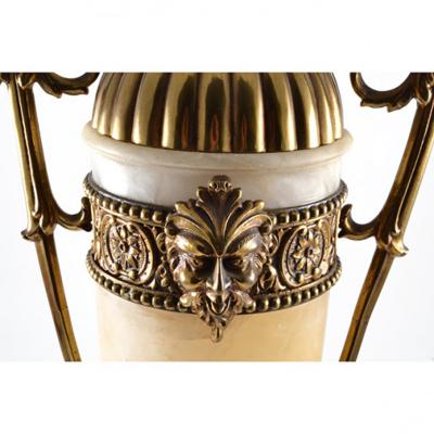 1920s 23 Onyx Urn with Bronze Mounts Italy