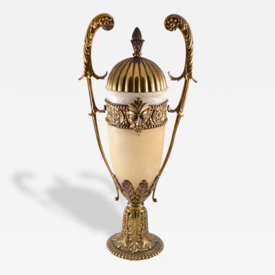 1920s 23 Onyx Urn with Bronze Mounts Italy