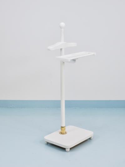 1920s Art Nouveau White Brass Valet Jugendstil Clothing Stand Vienna Austria
