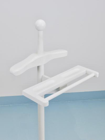1920s Art Nouveau White Brass Valet Jugendstil Clothing Stand Vienna Austria