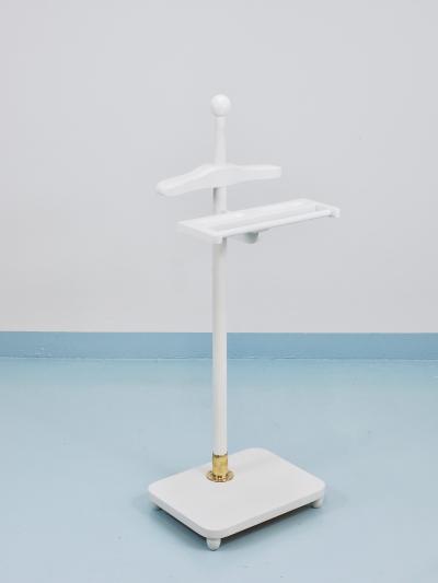 1920s Art Nouveau White Brass Valet Jugendstil Clothing Stand Vienna Austria
