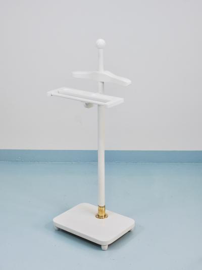 1920s Art Nouveau White Brass Valet Jugendstil Clothing Stand Vienna Austria