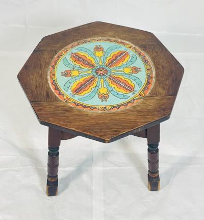 1920s California Spanish Revival Tile Top Octagonal Side Table