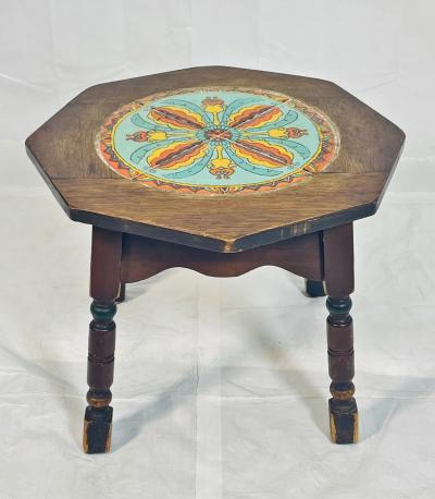 1920s California Spanish Revival Tile Top Octagonal Side Table