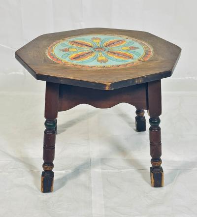 1920s California Spanish Revival Tile Top Octagonal Side Table