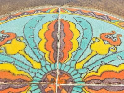 1920s California Spanish Revival Tile Top Octagonal Side Table