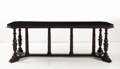 1920s French Walnut Dining Or Conference Table