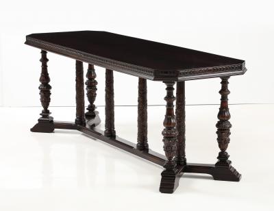 1920s French Walnut Dining Or Conference Table