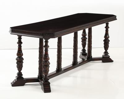 1920s French Walnut Dining Or Conference Table