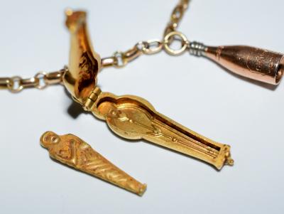 1920s Gold and Enamel Charm Bracelet