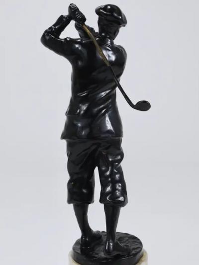 1920s Golf Player Harry Vardon Bronze Statue Richard Thuss Argentor Vienna