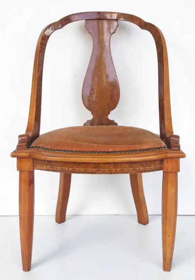 1920s Grained Fine Austrian Biedermeier Burlwood Table and 2 Chairs