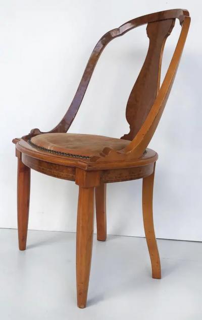 1920s Grained Fine Austrian Biedermeier Burlwood Table and 2 Chairs