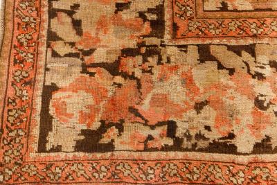1920s Karabagh Botanic Pinkish Brown Handmade Wool Rug