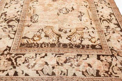 1920s Karabagh Botanic Pinkish Brown Handmade Wool Rug