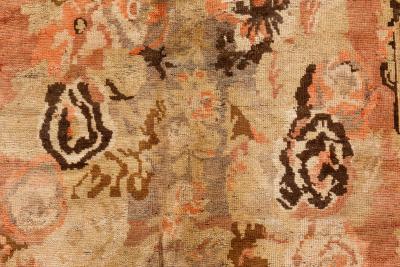 1920s Karabagh Botanic Pinkish Brown Handmade Wool Rug