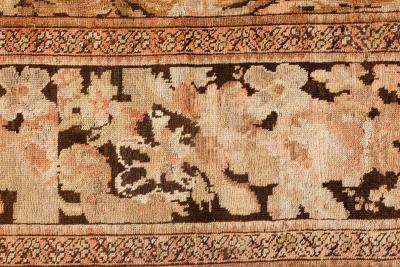 1920s Karabagh Botanic Pinkish Brown Handmade Wool Rug