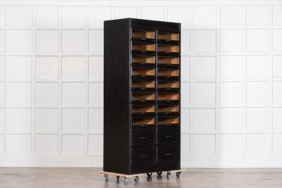 1920s Painted Haberdashery Cabinet with Glass Drawers