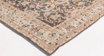 1920s Persian Sultanabad Handwoven Wool Rug in Beige Gray and Brown