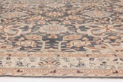 1920s Persian Sultanabad Handwoven Wool Rug in Beige Gray and Brown