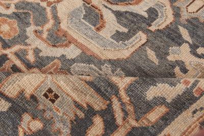1920s Persian Sultanabad Handwoven Wool Rug in Beige Gray and Brown
