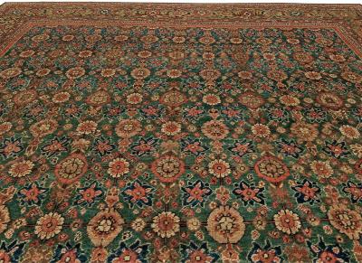 1920s Persian Sultanabad Red Brown and Beige Handwoven Wool Rug
